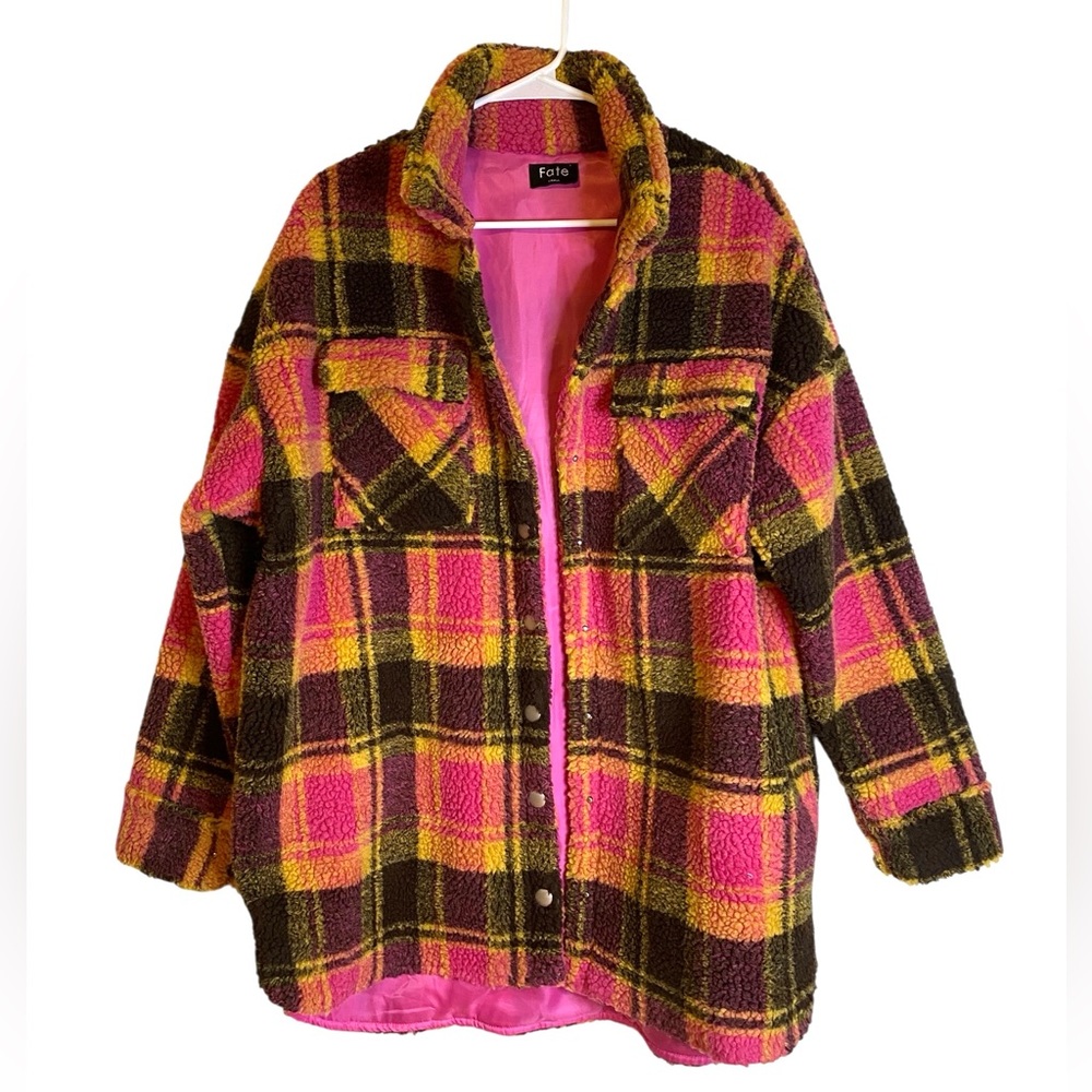 Fate Anthropologie Furry Oversized Shacket Women’s Size S - Picture 2 of 11